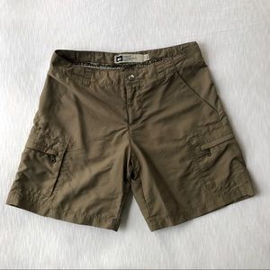 REI UPF 50+ Cargo Hiking Khaki Nylon Short Sz 2